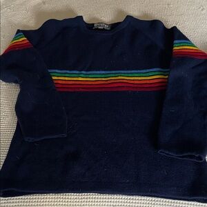 Colorful Striped Navy Sweater
